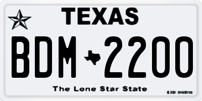 TX license plate BDM2200