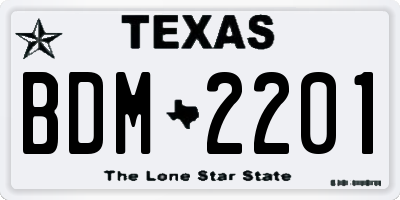 TX license plate BDM2201