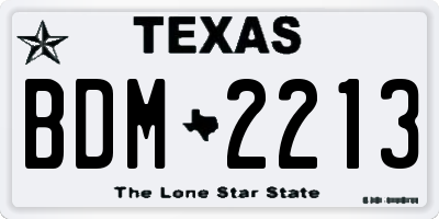 TX license plate BDM2213