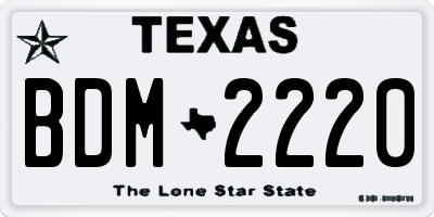 TX license plate BDM2220