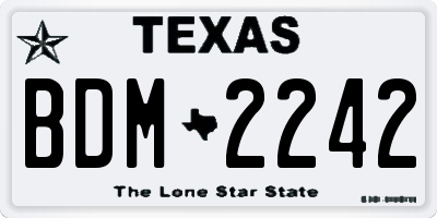 TX license plate BDM2242