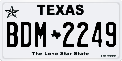 TX license plate BDM2249