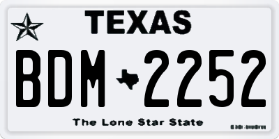 TX license plate BDM2252