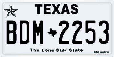 TX license plate BDM2253