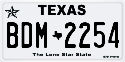 TX license plate BDM2254