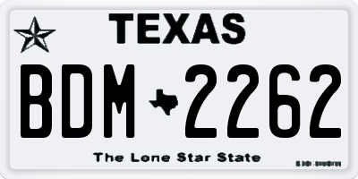 TX license plate BDM2262