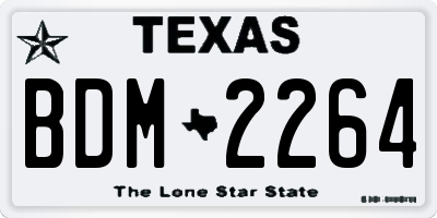 TX license plate BDM2264