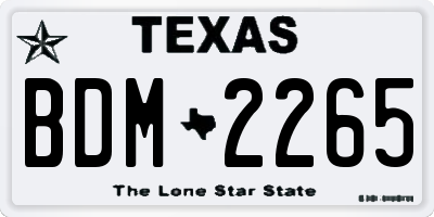 TX license plate BDM2265