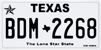 TX license plate BDM2268