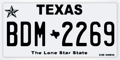 TX license plate BDM2269