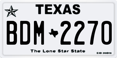 TX license plate BDM2270