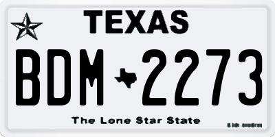 TX license plate BDM2273