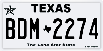 TX license plate BDM2274