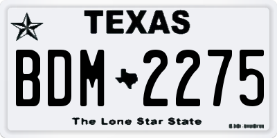 TX license plate BDM2275