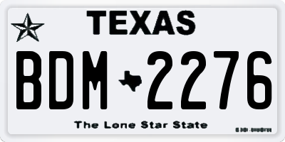 TX license plate BDM2276