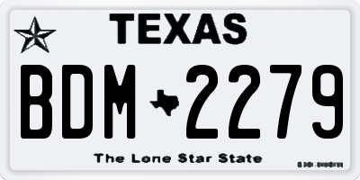 TX license plate BDM2279
