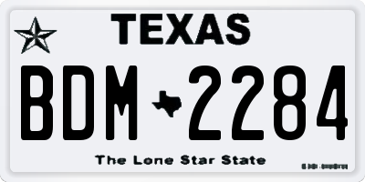 TX license plate BDM2284
