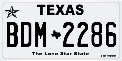 TX license plate BDM2286