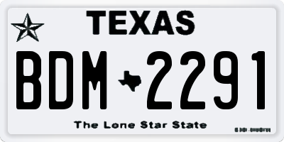 TX license plate BDM2291