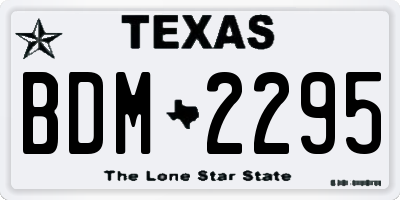 TX license plate BDM2295