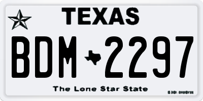 TX license plate BDM2297