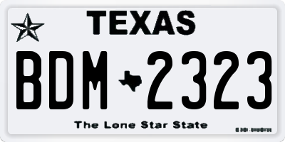 TX license plate BDM2323