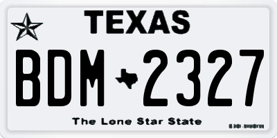 TX license plate BDM2327