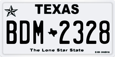 TX license plate BDM2328