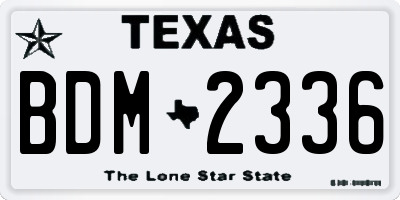 TX license plate BDM2336