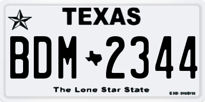 TX license plate BDM2344