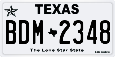 TX license plate BDM2348