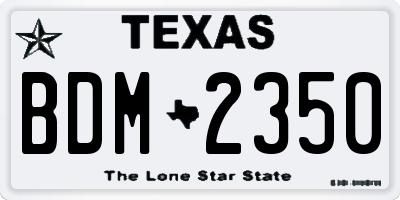 TX license plate BDM2350