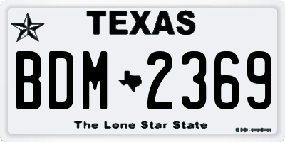 TX license plate BDM2369