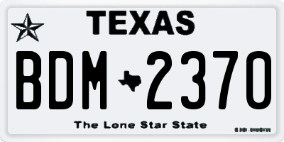 TX license plate BDM2370