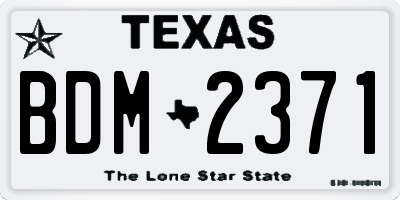 TX license plate BDM2371