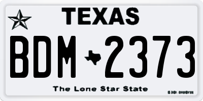 TX license plate BDM2373