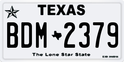 TX license plate BDM2379