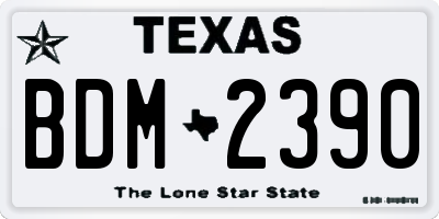 TX license plate BDM2390