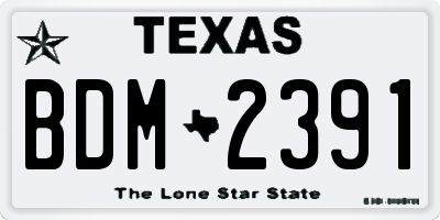 TX license plate BDM2391