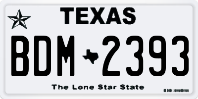 TX license plate BDM2393