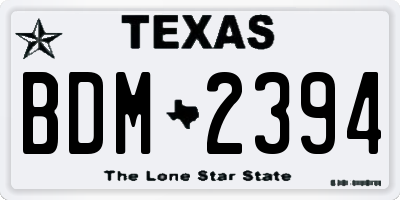 TX license plate BDM2394
