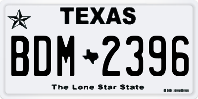 TX license plate BDM2396