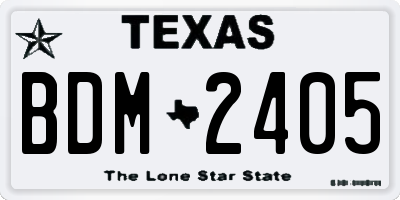 TX license plate BDM2405