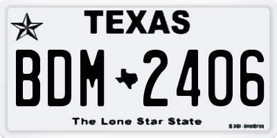 TX license plate BDM2406