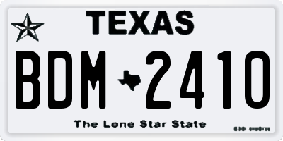 TX license plate BDM2410