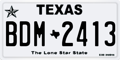 TX license plate BDM2413