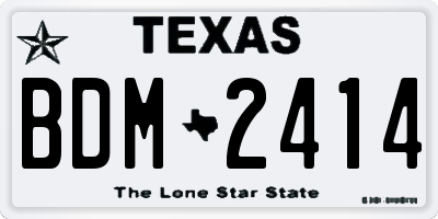 TX license plate BDM2414