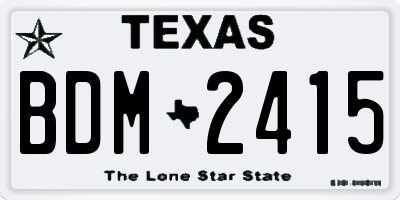 TX license plate BDM2415
