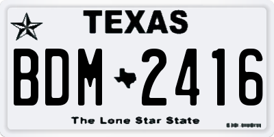 TX license plate BDM2416