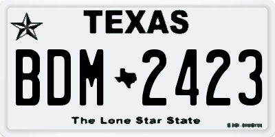 TX license plate BDM2423
